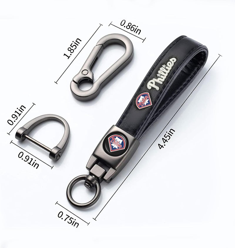 Kaleduo for Philadelphia Phillies Baseball Fans Car Keychain with Tire Valve Caps, Car Keyring and Valve Stem Caps Compatible with Key Fob Holder, Delicate Gifts for Men Women, Phillies - Image 5